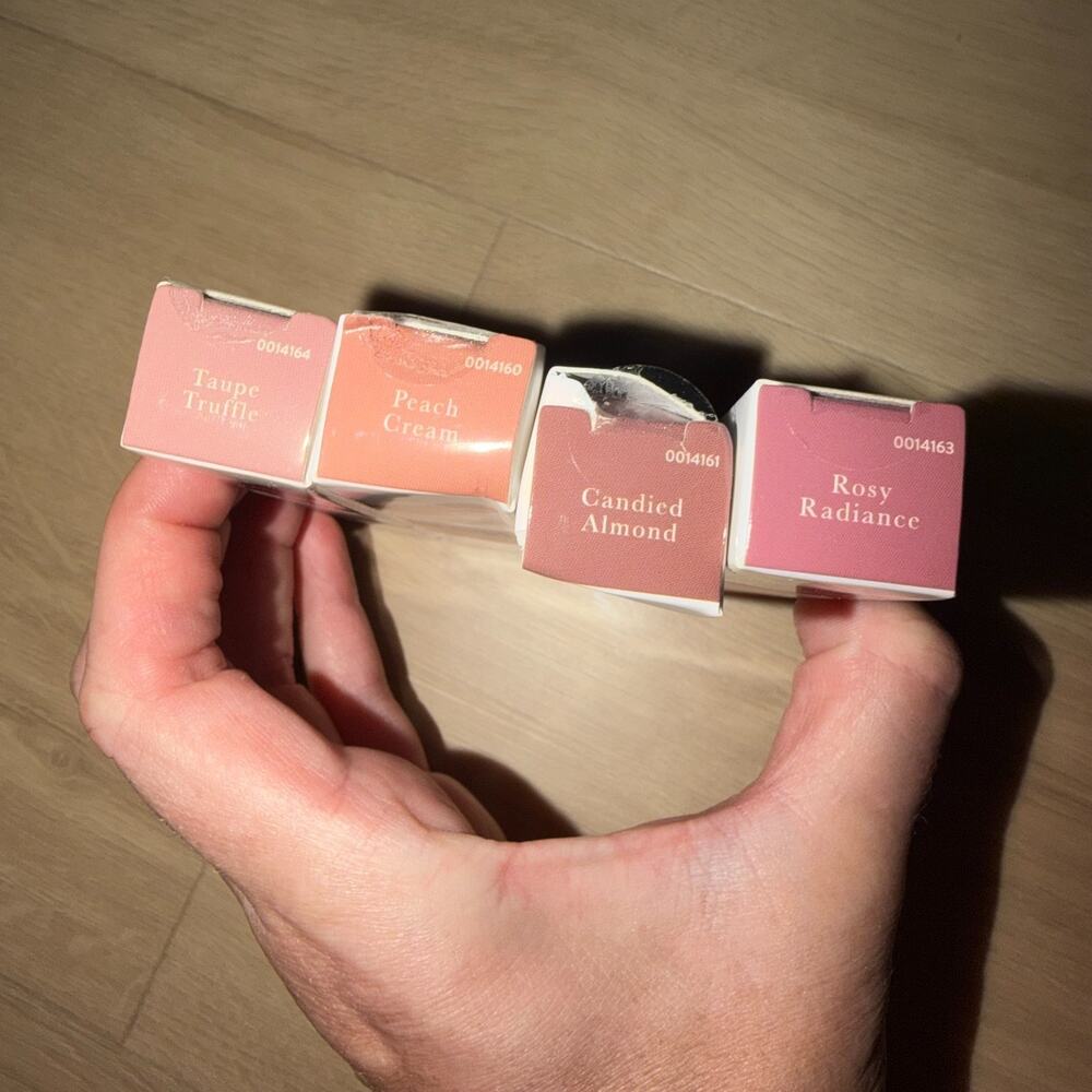Laura Geller Always There Eyeshadow Stick Lot of 4 Taupe Peach Rosy Candied Almo - Picture 2 of 3